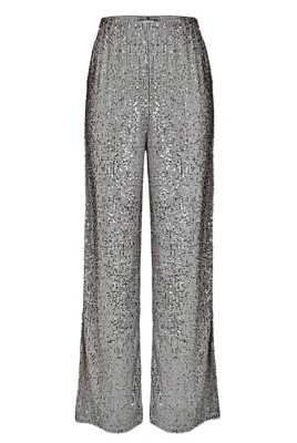 Брюки "Эрлис" серые, серебристые  пайетки