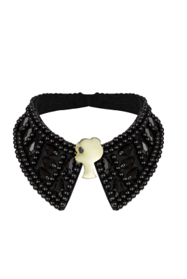 Вотротник из черного жемчуга с золотым лого