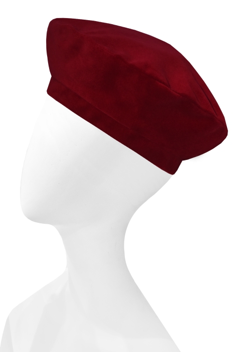 Берет красный, бархат