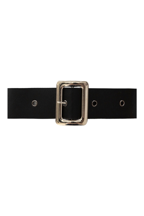 Ремень (пояс) черный (48мм), эко-кожа, пряжка 50мм (серебро)