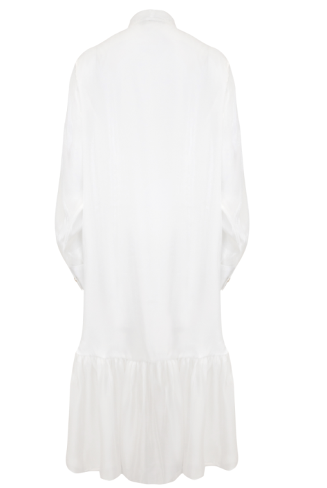 Платье "Аливия" Органза ,Перламутр с Бантом (Молочный)