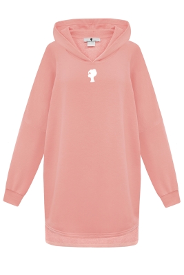 Худи "Эдисон" персиковое (нежно-розовое), удлиненное