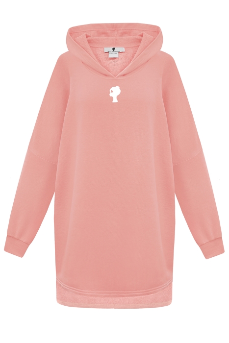 Худи "Эдисон" персиковое (нежно-розовое), удлиненное