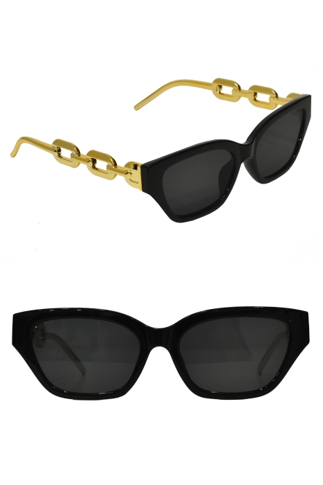 Очки "Элтони" черные, дужки золотистые ввиде цепочки