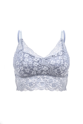 Топ - кроп - бра - бюстье "Лэнни" голубой, кружево