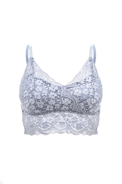 Топ - кроп - бра - бюстье "Лэнни" голубой, кружево