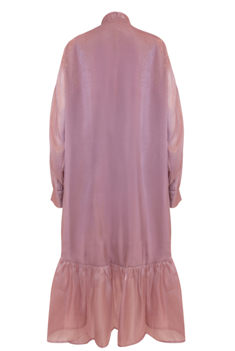 Платье "Аливия" Органза ,Перламутр с Бантом (Пудровый)