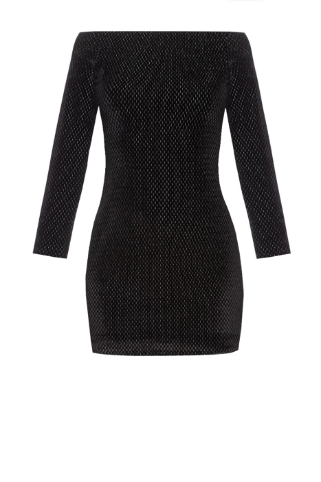 Платье "Фэнси" бархатное, черное с люрексом 