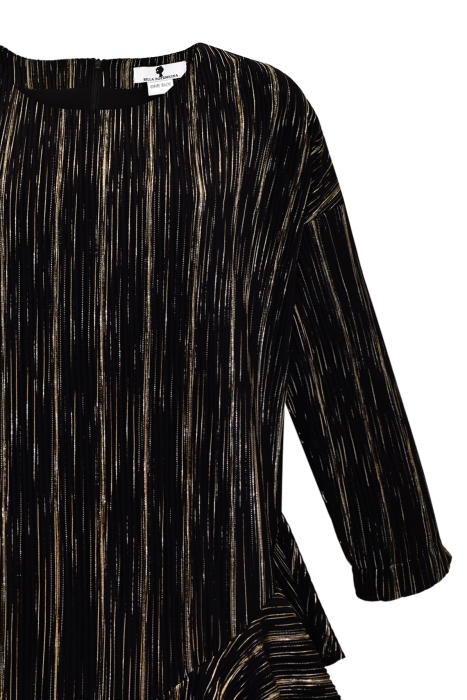 Платье "Скай" черное гофре, с люрексом