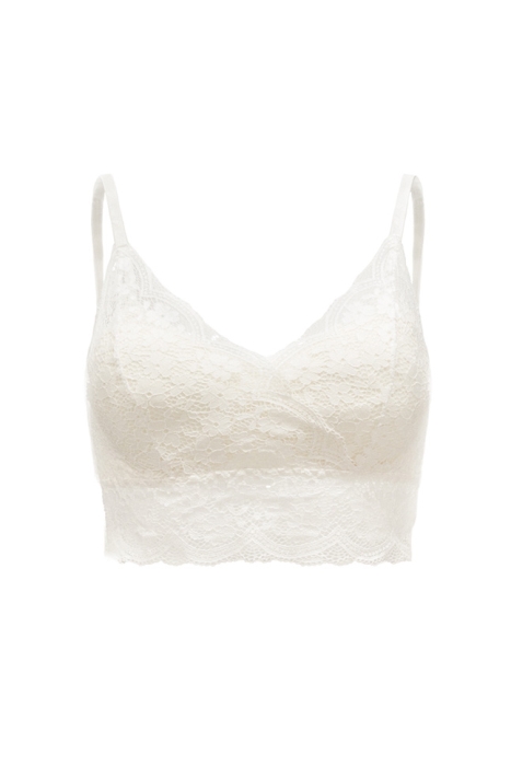 Топ - кроп - бра - бюстье "Лэнни" белый, кружево