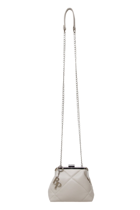 Сумка "ридикюль" белая, стеганая, эко-кожа