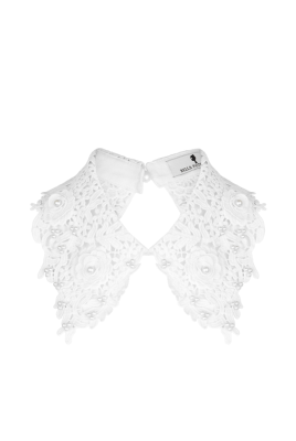 Воротник с объемным узором, цветы, жемчуг