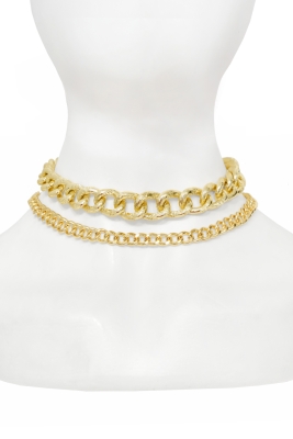 Чокер - колье "Сузанна", крупная золотистая цепь