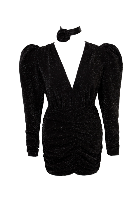 Платье "Анри" черное, люрекс серебро