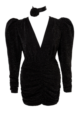 Платье "Анри" черное, люрекс серебро