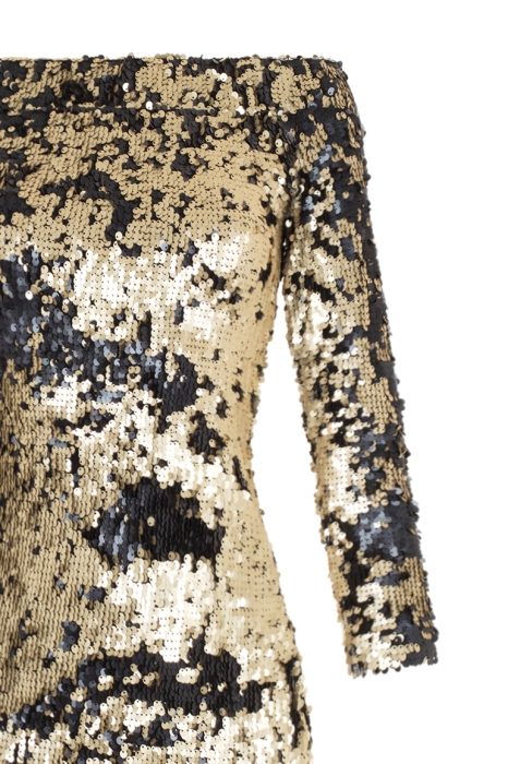 Платье "Фэнси" черно - золотистое, пайетки