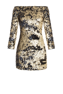 Платье "Фэнси" черно - золотистое, пайетки
