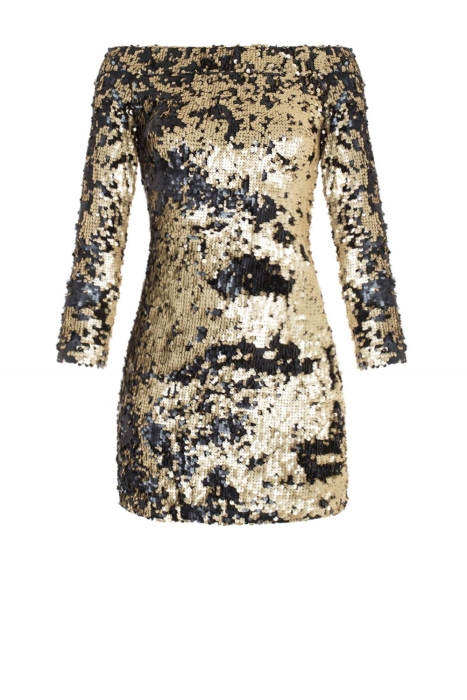 Платье "Фэнси" черно - золотистое, пайетки