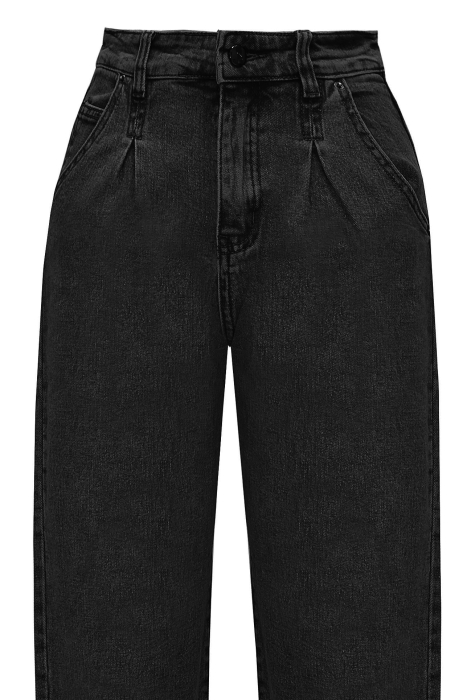 Джинсы 'Атланта" черные (графит), стиль "мом", стрейч, высокая талия