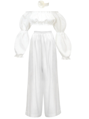 Костюм "Лана" белый, атлас (шелк)