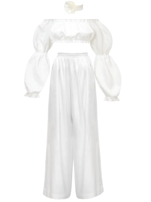 Костюм "Лана" белый, атлас (шелк)