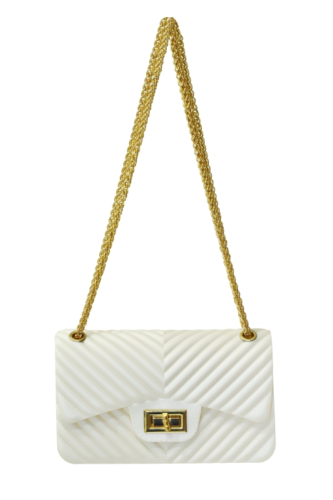 Сумка молочная, золотистая фурнитура, мягкий силикон