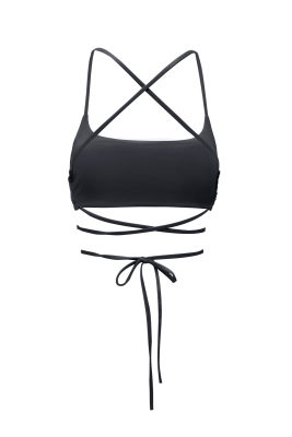Топ - кроп - бра - бюстье "Трис" графитовый, на завязках