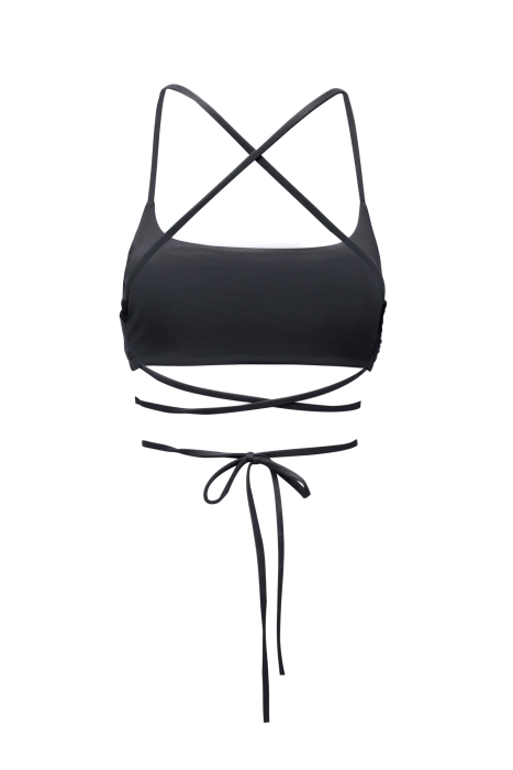 Топ - кроп - бра - бюстье "Трис" графитовый, на завязках