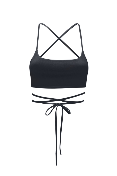 Топ - кроп - бра - бюстье "Трис" графитовый, на завязках