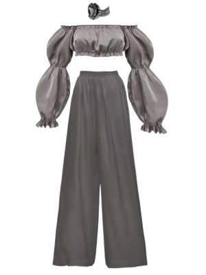 Костюм "Лана" графит (серый), атлас (шелк)