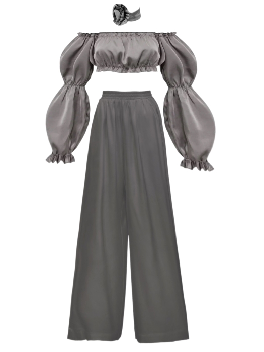 Костюм "Лана" графит (серый), атлас (шелк)