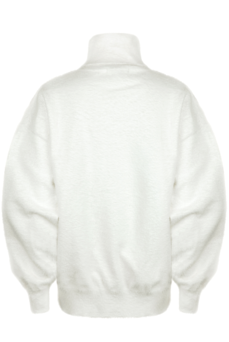 Свитер "Анжело" (кофта, джемпер) белый, с горловиной, ангора, пушистый