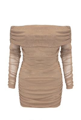 Платье "Кейла" Бежевая (Нюдовый), люрекс