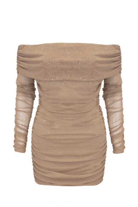 Платье "Кейла" Бежевая (Нюдовый), люрекс