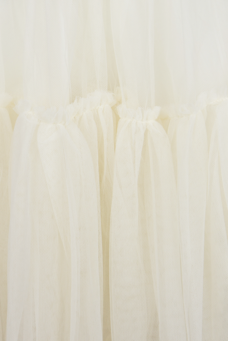 Платье-пачка "Жанмари" шампань, нюдовое, кремовое, объемные розы, мини