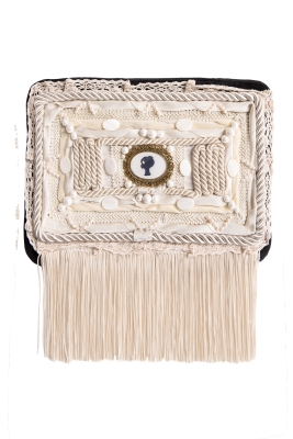 Ридикюль квадратный черный с молочным "Лого"