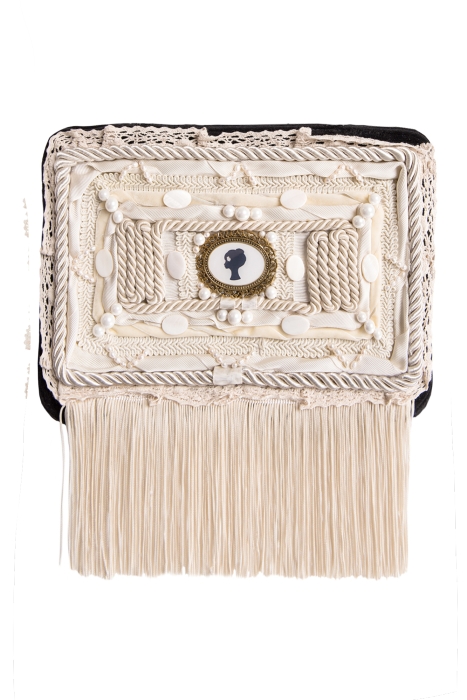 Ридикюль квадратный черный с молочным "Лого"