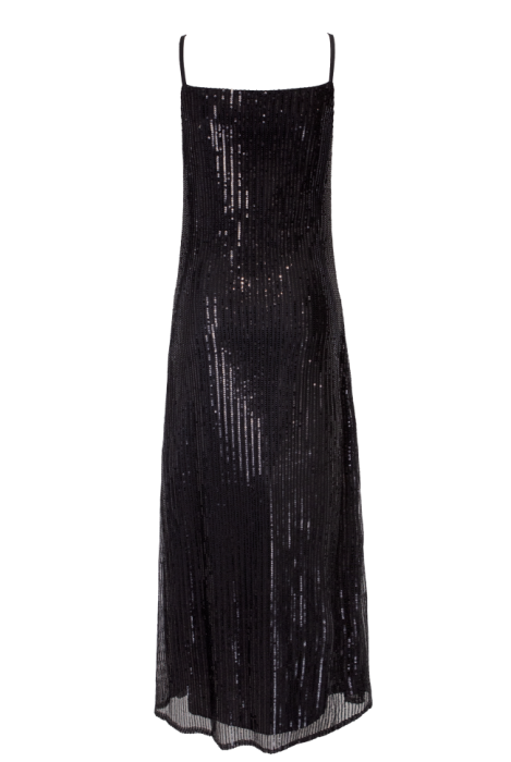 Платье - комбинация "Эйвон" черная, черные пайетки, макси