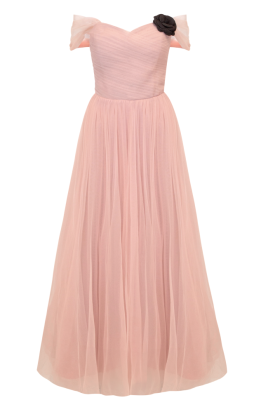 Платье - пачка "Сент Мари"  Фатин ,Корсетное ,Пудровое