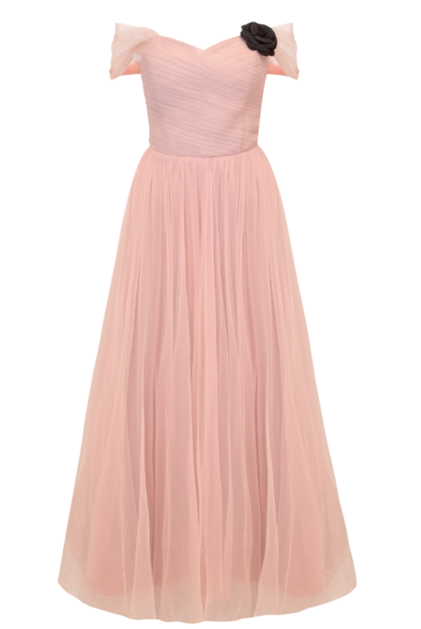 Платье - пачка "Сент Мари"  Фатин ,Корсетное ,Пудровое