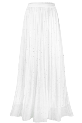Юбка "Каприс" белая, органза, со стразами, миди