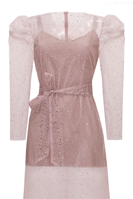 Платье "Линьёр" бежевое, со стразами