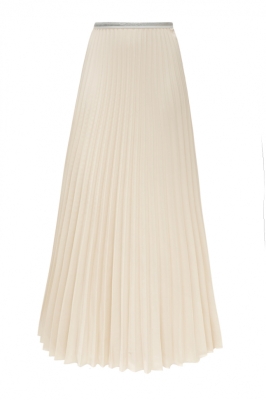 Юбка светло - бежевая, плиссе, макси (длина 100 см)