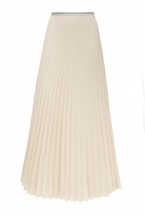 Юбка светло - бежевая, плиссе, макси (длина 100 см)