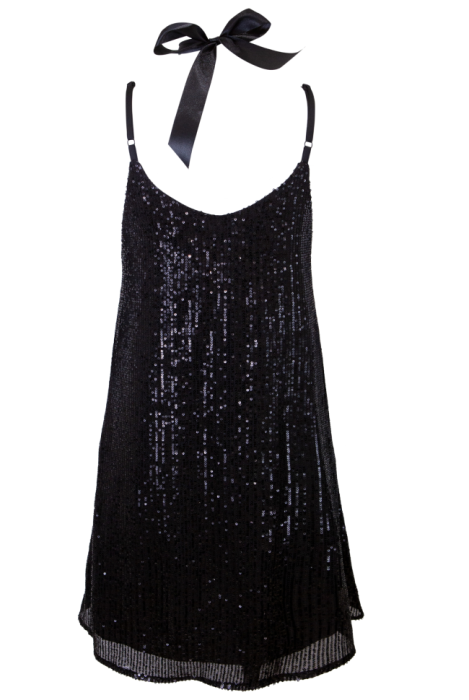 Комбинация "Лилу" черная, черное пайетки, мини
