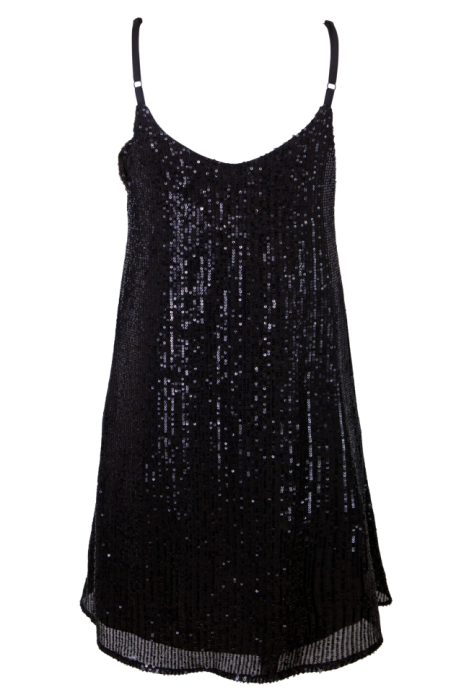 Комбинация "Лилу" черная, черное пайетки, мини