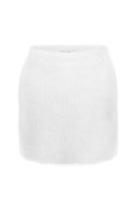 Юбка белая, мини (40 см), ангора, пушистая