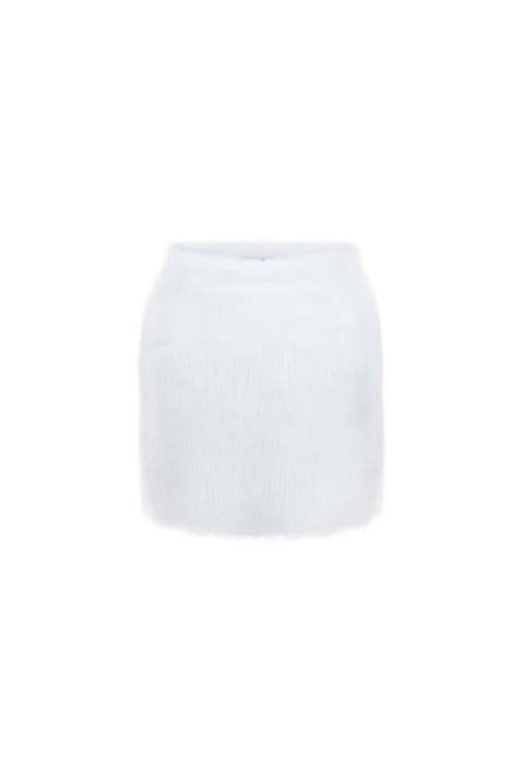 Юбка белая, мини (40 см), ангора, пушистая