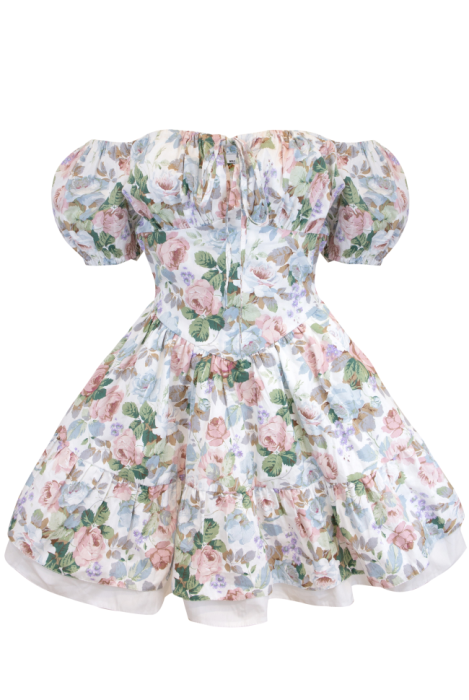 Платье "Фифи" Розово-Голубое,Мини,Хлопок