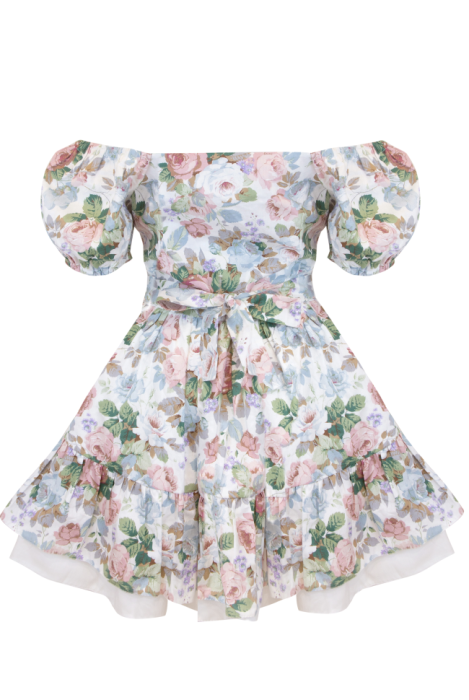 Платье "Фифи" Розово-Голубое,Мини,Хлопок